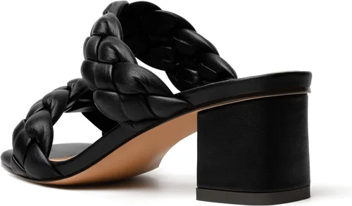 Miniatura 7 de Sandalias de tacón bajo para mujer, sin cordones, con punta cuadrada, estilo casual, mate, de 2 pulgadas