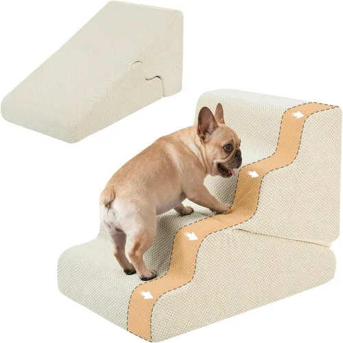 Miniatura 19 de Rampa para perros para cama, escaleras para perros de 16.5 pulgadas de alto para cama alta, escalones para mascotas 2 en 1 para perros pequeños