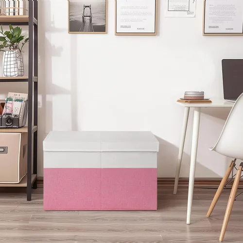 Miniatura 6 de INDRESSME Caja de almacenamiento grande de juguetes de 25 x 13 x 16 pulgadas con tapa, organizador de almacenamiento plegable para juguetes de bebé