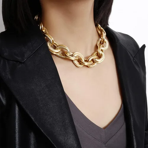 Miniatura 6 de MJartoria Collar de oro en capas para mujer, chapado en oro de 14 quilates, collar de cadena delicada, cadena de serpiente, cadena de clip