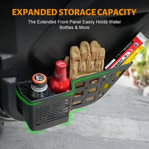 Miniatura 3 de MAIKER Caja de Almacenamiento de Metal para Puerta Trasera Compatible con Jeep Wrangler JL JLU 4XE 2018-2025 y Gladiator JT 2020-2025, Caja
