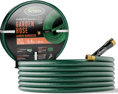 Miniatura 9 de Scotts Manguera de jardín de servicio mediano de 50 pies – 5/8 pulgadas de diámetro, construcción de 4 capas, 300 PSI, manguera de agua de alta