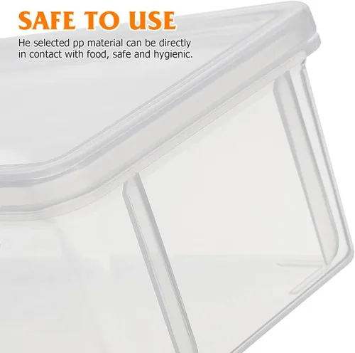 Miniatura 4 de SHOWERORO Recipiente hermético para pan, transparente para almacenamiento de alimentos y organización de aperitivos, 7.1 x 3.1 x 2.4 pulgadas