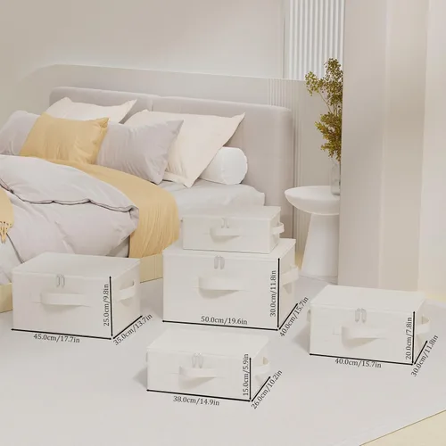 Miniatura 5 de Caja de almacenamiento debajo de la cama con tapa, organizadores de ropa plegables, cestas de organización para el hogar para ropa, zapatos, mantas