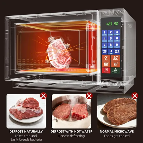 Miniatura 8 de CROSSON - Horno microondas comercial para encimera de 34L con 10 menús de memoria programable, 5 niveles de potencia, 3 etapas de cocción y control