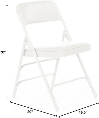 Miniatura 2 de Silla plegable tapizada de vinilo serie XL (paquete de 4) – Asiento y respaldo acolchados resistentes de 1.25 pulgadas de grosor, triple apoyo