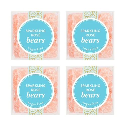 Miniatura 7 de Sugarfina Sparkling Rosé Bears - Cubo de caramelo pequeño, ositos de goma, 3.0 onzas, 6