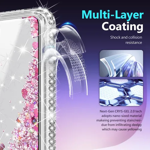 Miniatura 69 de NGB - Funda de teléfono diseñada para Samsung Galaxy S9+ Plus, morado/azul, con purpurina líquida para mujeres y niñas, con protector de pantalla