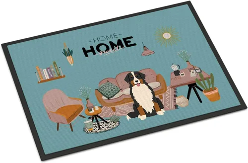 Caroline's Treasures CK7881MAT - Felpudo de perro de montaña bernés Sweet Home, 18 x 27 pulgadas, tapete para puerta delantera, para interiores y