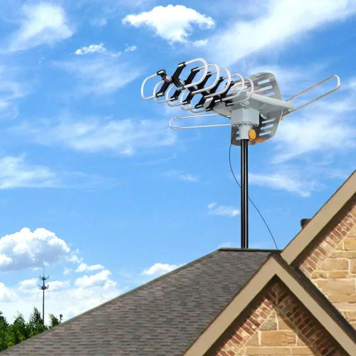 Miniatura 5 de [2019 versión exterior amplificado Digital HDTV Antena – 150 Mile Range – motorizado 360° rotación