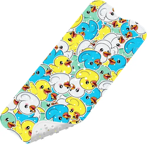 Miniatura 14 de Tapete de Baño para Bebé Mejorado con Dibujos Animados Antideslizante - 40"x16" Extra Largo Tapete de Bañera para Bebé Ecológico Duradero Tapete