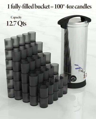 Miniatura 2 de Derretidor de cera para hacer velas, [12.7 cuartos de galón] derretidor eléctrico de cera de vela de gran capacidad con control de temperatura