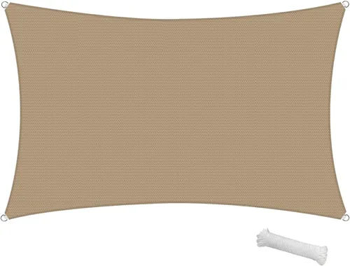 Miniatura 8 de SunnyRoyal Toldo tipo vela rectangular de 20 x 20 pies para dar sombra a patio, exterior, toldo de tela para jardín al aire libre