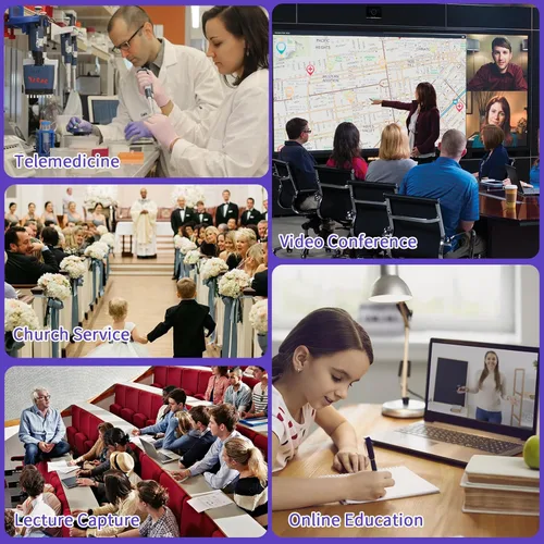 Miniatura 5 de Cámara PTZ 4K 20X, HDMI USB cámara de videoconferencia Webcam transmisión en vivo para adoración de iglesia/eventos servicios/educación, funciona