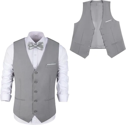 Miniatura 3 de Chaleco de traje para hombre, chaleco de esmoquin para boda, chaleco formal con cuello en V