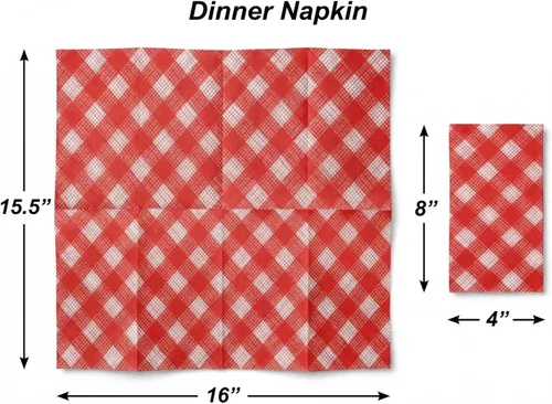 Miniatura 8 de Servilletas de papel American Homestead - Servilletas desechables de tipo lino rojas a cuadros para cena - Servilletas de mesa de calidad de Rojo