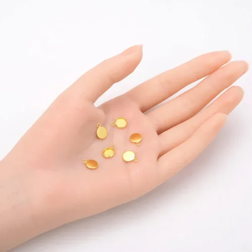 Miniatura 4 de Adabele - Juego de 20 piezas de bisel dorado resistente al deslustre, bandeja de ajuste de joyería para cabujón redondo de 0.236 in, cabujón