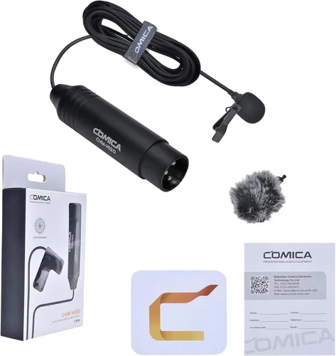 Miniatura 7 de comica XLR - Micrófono de condensador Lavalier, CVM-V02O, micrófono de solapa omnidireccional, kit de entrevista de micrófono con clip