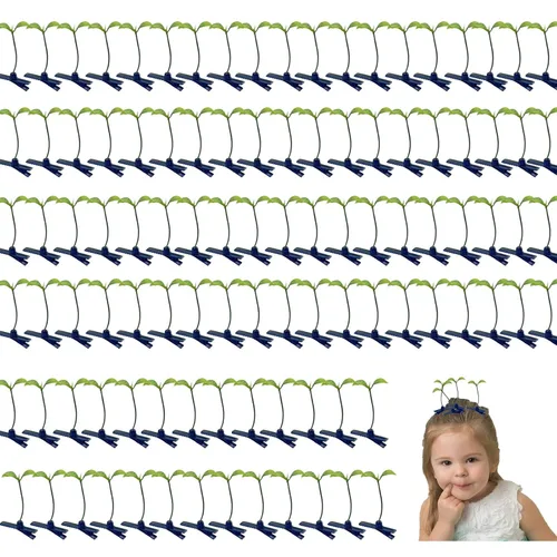 100 pinzas para el pelo de brotes de frijoles, pinzas para el pelo de plantas divertidas, horquilla de hierba pequeña, accesorios para el cabello