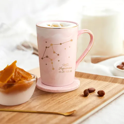 Miniatura 2 de YHRJWN Regalos de Acuario para Mujeres, Taza de Café de Constelación de Acuario, Regalos de Cumpleaños de Enero y Febrero para Mujeres Amantes
