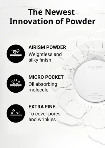 Miniatura 5 de MISSHA Polvo translúcido prensado Airy Pot Pact 0.18 oz I Make Up Finishing Setting Powder para un acabado mate natural