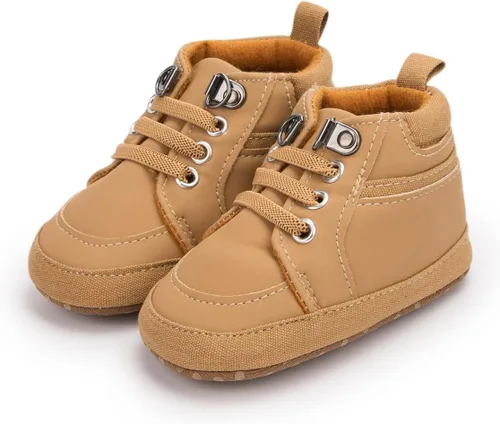 Miniatura 5 de Zapatos para bebés y niñas, tenis de tobillo alto, antideslizantes, suela suave, para niños pequeños, recién nacidos, primeros pasos, zapatos de cuna