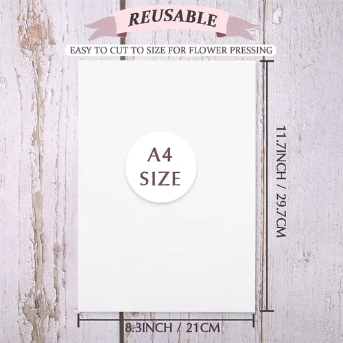 Miniatura 2 de Aboofx 20 hojas de papel secante para prensa de flores, tamaño grande de 8.26 x 11.8 pulgadas, A4, altamente absorbentes y reutilizables
