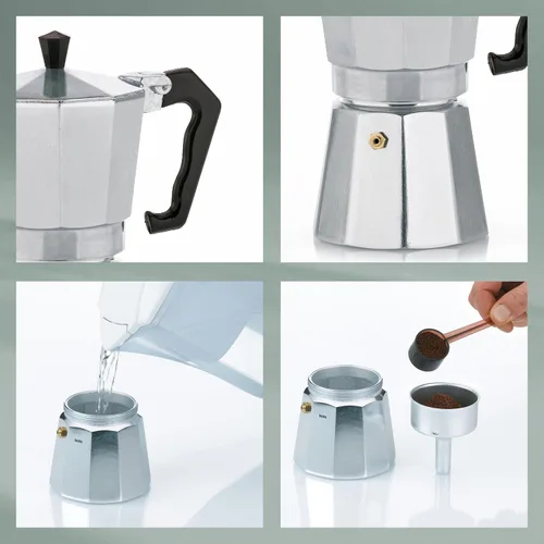 Miniatura 6 de Kela "Italia Espresso Maker, Aluminio, Plata, 5.1 fl oz