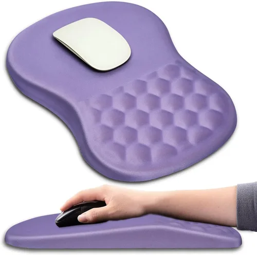 Miniatura 10 de Hokafenle Alfombrilla ergonómica para ratón con soporte para muñeca con diseño de masaje, reposamuñecas para aliviar el dolor, con espuma