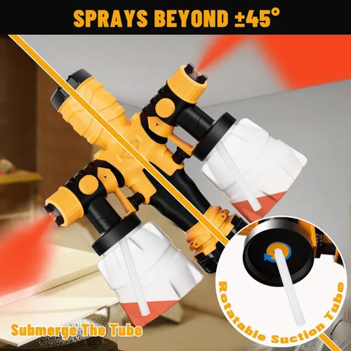 Miniatura 6 de Pulverizador de pintura para batería Dewalt de 20 V, pistola de pintura eléctrica HVLP de 300 W con boquillas de 4 tamaños y 3 patrones