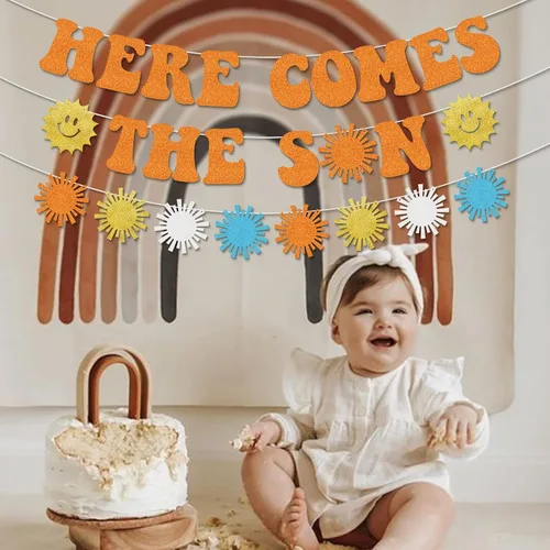 Miniatura 3 de Here Comes The Son - Decoraciones para baby shower, decoraciones retro para baby shower, decoraciones de fiesta de baby shower, estilo bohemio