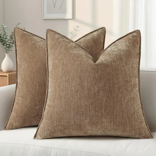 Miniatura 37 de decorUhome - Fundas de Cojín para Sofá 16x16 pulgadas Set de 2, Decorativas Suaves Euro Neutras de Felpilla con Diseño Elegante, Aqua Haze