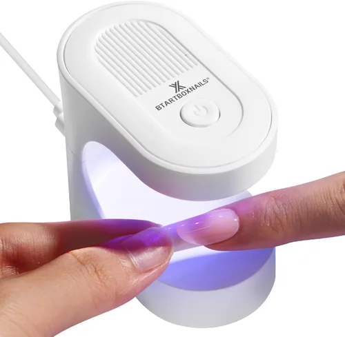 BTArtboxnails Práctica mini lámpara de uñas – Lámpara de uñas LED UV de secado rápido para uñas de gel, luz de uñas de 6 W con 2 temporizadores para