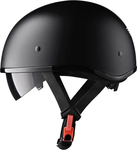 Miniatura 9 de AHR Half Helmet with Sun Visor, Quick Release Buckle Half Face Warrior Motorcycle Helmet for Bike Chopper Cruiser DOT Approved, Run-D