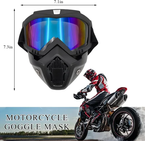 Miniatura 2 de DXNQ Gafas de motocross a prueba de polvo, gafas para casco de motocicleta, ATV anti-UV, máscara facial para jóvenes, hombres y mujeres (coloridos)