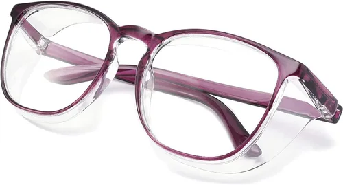 Miniatura 30 de SQIMZAR - Lentes de seguridad para mujeres, para enfermeras, lentes protectores, lentes de seguridad antivaho Púrpura claro+rosa claro