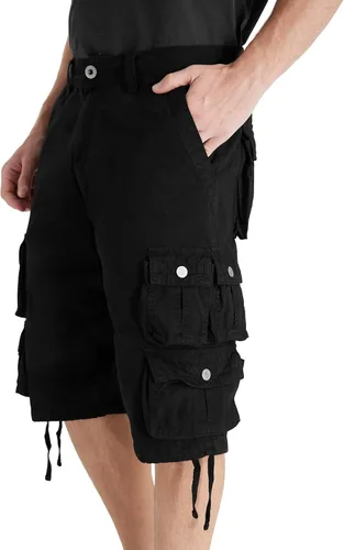 YGREYG Pantalones cortos tipo cargo para hombre, pantalones cortos largos capri por debajo de la rodilla, 34, ajuste relajado, pantalones cortos