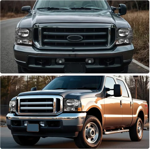 Miniatura 5 de DWVO Conjunto de faros compatible con Ford F-250 F-350 F-450 F-550 Super Duty 1999-2004/Ford Excursion 2000-2004 Faros de repuesto carcasa negra