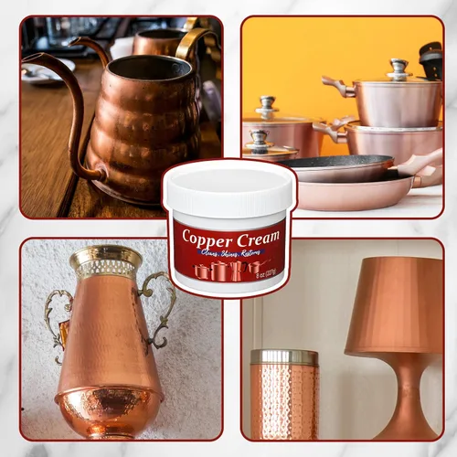 Miniatura 6 de Paquete de 4 limpiadores de plata y cobre y crema pulidora de 8 onzas cada esmalte de metal para plata, cobre, latón, joyería, cromo fregadero
