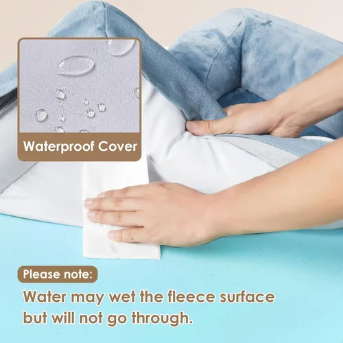 Miniatura 286 de EHEYCIGA – Cama ortopédica impermeable para perros pequeños, de espuma viscoelástica tipo caja de huevos, con bordes elevados y base antideslizante