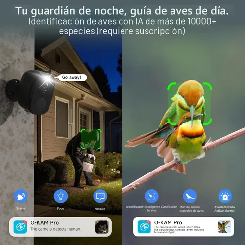 Miniatura 4 de Rraycom Paquete de 4 cámaras de seguridad inalámbricas para exteriores 5G/2.4G, cámara de 2K alimentada por batería con detección de movimiento AI