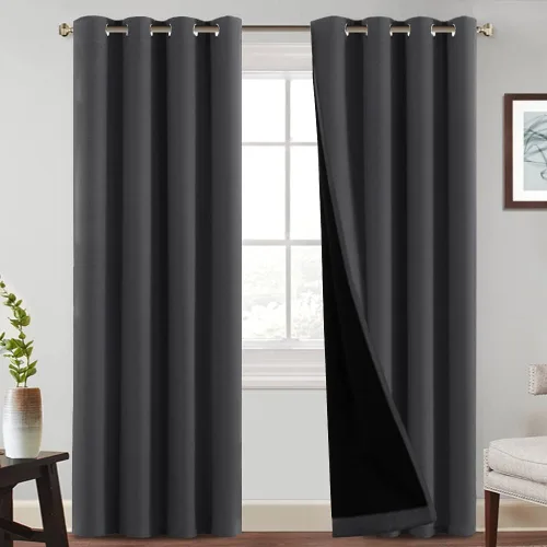 Miniatura 32 de PrinceDeco Paneles de cortina 100 % opacas de 108 pulgadas de largo, completamente opacos, tratamiento de ventana, cortinas forradas con aislamiento