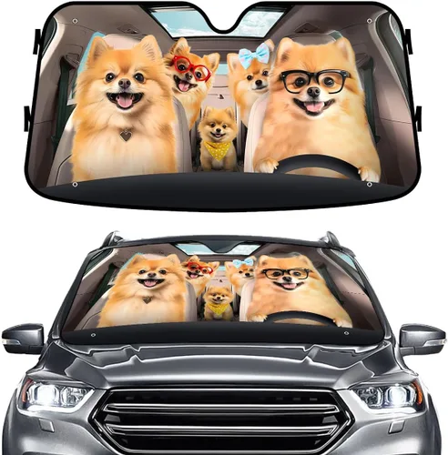 Miniatura 38 de GENANY - Cubierta de parabrisas de flamenco para automóvil, SUV, camión (55 x 30 pulgadas), protector térmico plegable, persianas para ventanas