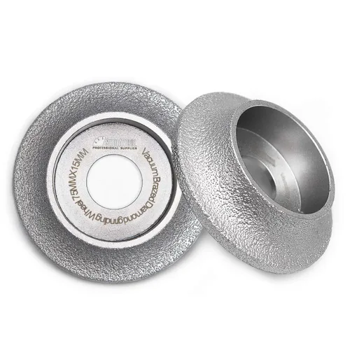 Miniatura 10 de SHDIATOOL 3 Pulgadas/75mm Rueda de Diamante de Perfil Manual Altura 10mm Demi-bullnose Borde de Molienda para Piedra Mármol Granito Roca