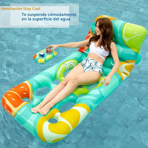 Miniatura 2 de Jasonwell Flotador Inflable de Piscina para Adultos - Flotadores de Piscina Sillón Flotante Balsa de Silla Flotante con Respaldo Ajustable