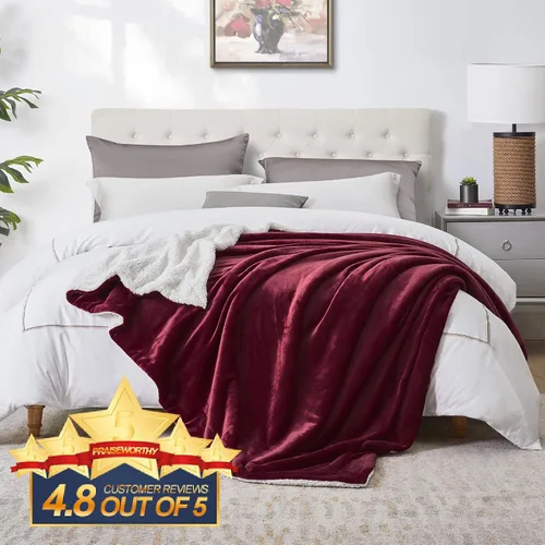 Miniatura 4 de Walensee Sherpa - Manta de forro polar de felpa, muy suave, reversible, manta de franela de microfibra para sofá, cama, sofá ultra lujoso, cálido