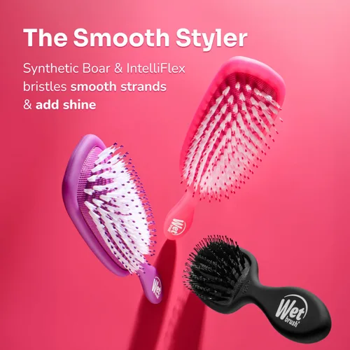 Miniatura 10 de Wet Brush - Cepillo de pelo realzador de brillo y desenredante, con cerdas ultra suaves, con aceite natural de argán, para cabello liso, mojado