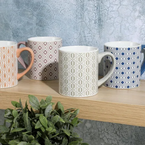 Miniatura 3 de Mr. Coffee Bliss - Juego de Tazas de Gres con Diseño Surtido de 4 Unidades (1 Paquete) de 20 Onzas