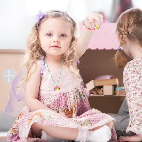 Miniatura 5 de Juego de joyas para niñas pequeñas, joyas de princesa para niñas pequeñas de 4-6 3-5, regalos para niñas de 5 años juguetes, collares de juego