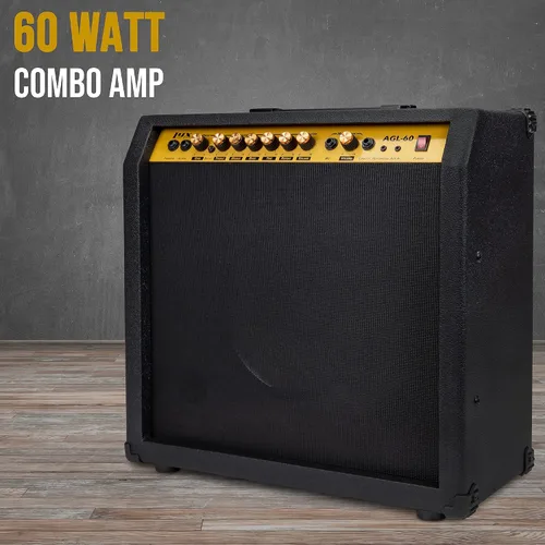 Miniatura 3 de LyxPro Amplificador de guitarra eléctrica de 20 W, altavoz incorporado, conector para auriculares y entrada auxiliar que incluye ganancia, graves